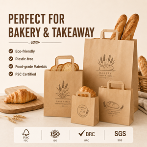 Bolsa <span class=keywords><strong>de</strong></span> Compra <span class=keywords><strong>de</strong></span> <span class=keywords><strong>Papel</strong></span> Kraft con Asa Plana, Bolsa <span class=keywords><strong>de</strong></span> <span class=keywords><strong>Papel</strong></span> Impresa con Logotipo Personalizado <span class=keywords><strong>para</strong></span> <span class=keywords><strong>Pan</strong></span>, Pastelería, Postres <span class=keywords><strong>y</strong></span> Comida <span class=keywords><strong>para</strong></span> Llevar, Venta al por Mayor - Product Image 4