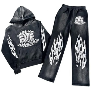 Sudadera de Forro Polar para Hombre, Talla Grande, Invierno, Protección Solar, Transpirable, Secado Rápido, Resistente al Viento, Estampado Acid Wash, Algodón/Poliéster, Estilo Hip Hop, ASEB INDUSTRIES - Product Image 1