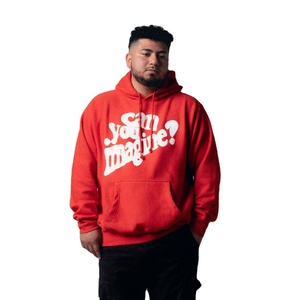 เสื้อฮู้ดดี้ผ้าฟลีซคอตตอน 100% ออกแบบเองได้ พิมพ์โลโก้แบบพัฟฟ์ ทรงหลวม ชายเสื้อใหญ่พิเศษ คุณภาพสูง สำหรับฤดูหนาว - Product Image 1