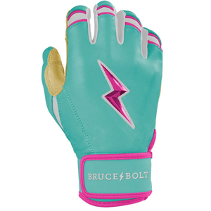 Guantes de Bateo de Manga Corta Serie Original BRUCE BOLT - Verde Menta/Rosa con Multicolor - Product Image 6