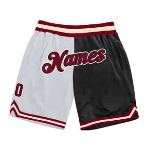 Industrie Direct Engro Sportswear Basketball <b>Shorts</b> Custom <b>White</b> Maroon-Black Authentic Throwback Fashion Basketball <b>Shorts</b> - Product Image 1