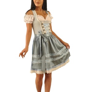 Traditional Oktoberfest Woman Dirndl Blouse Dress German Cotton Polyester Custom Bavarian Mini Trachten Dirndl Leopard - Product Image 2