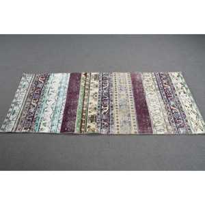 Alfombra Turca Vintage de 2.6x5.9 pies, Alfombra Decorativa, Alfombra Marroquí de Lana Azul y Roja - Product Image 2