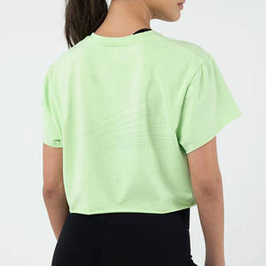 2024 femmes haut court T-Shirts haute qualité toile rayé à manches courtes coupe ample été respirant conception - Product Image 4