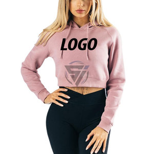 Cotton Women Clothing Logo Custom Street Wear Close Bottom <b>Crop</b> <b>Top</b> <b>Hoodie</b> Pullover <b>Crop</b> <b>Hoodie</b> - Product Image 1
