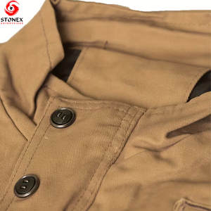 New Design Customized Logo OEM/ODM New Arrival <b>Khaki</b> Light Weight Winter Wear <b>Men</b> Stand Breathable Cargo Pocket Plus Size Jacket - Product Image 3