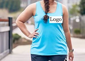 Camisetas de Tirantes Deportivas de Punto de Primera Calidad para Mujer, Color Sólido, Corte Ajustado, Casual, Transpirable, con Logotipo Frontal, Poliéster/Algodón - Product Image 4