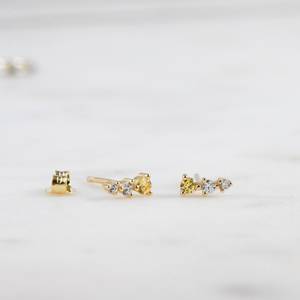 Adorables y Delicados Pendientes de Plata de Ley 925 Chapados en Oro con Circonita Cúbica Brillante para Fiesta y Regalo, Joyería Fina Hecha a Mano - Product Image 1