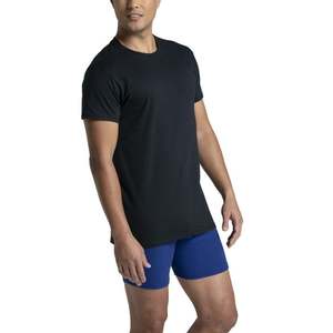 100% algodón puro verano marca de gama alta hombres manga corta cuello redondo estilo de moda media manga Top transpirable camiseta - Product Image 4