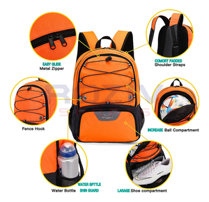 Sac à dos de football pour jeunes en gros avec compartiment pour ballon, en polyester de haute qualité, sac d'équipement sportif - Product Image 3