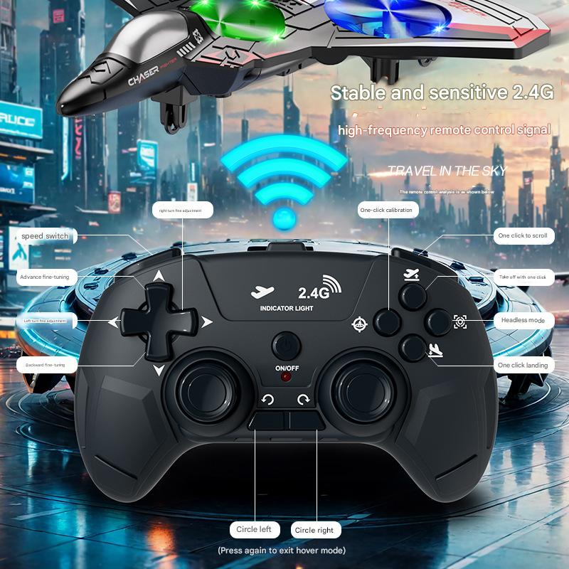 Foam Remote-Controlled Fighter Jet Drone with Durable Four-Axis Stabilization 1080p FHD Video 21-30 Minute Flight Time