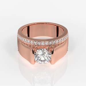 Men's 9k <b>Gold</b> <b>Ring</b> with Lab Grown Diamond Matt Collection - Product Image 6