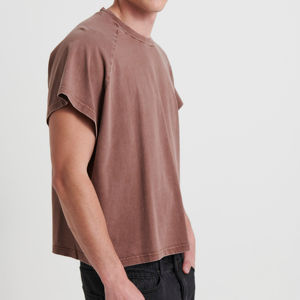 Camiseta recortada de algodón 100% de alta calidad para hombre, hombro caído con logotipo personalizado, patrón sólido, Top corto al por mayor con diseño en blanco - Product Image 4