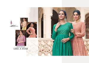 Parisha pour filles Hevey brodé Georgette et Chinon indien pakistanais robe Style mousseline de soie robe de soirée avec costume Salwar - Product Image 6