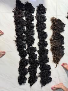 100% extensions de cheveux vierges cambodgiens indiens bruts 8 pouces faisceaux de tissage bouclés doux pour bébé avec des boucles douces naturelles - Product Image 5