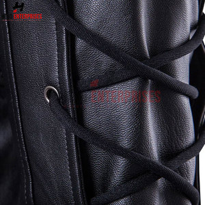 Chaqueta de cuero negra de invierno para hombre Chaqueta de cuero elegante con logotipo personalizado y chaqueta de cuero con etiqueta Privet con cremallera - Product Image 4