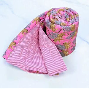 Boho Hippie Kantha Razai <b>Quilt</b> Indian <b>Handmade</b> Warm California Size Bedspread - Product Image 1