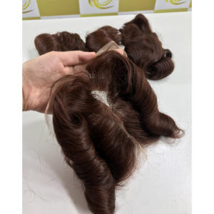 ผมต่อแบบเรียของคนดิบทำจากผมลอนใหญ่ดัดได้สองชั้นสีเบอร์กันดี - Product Image 3