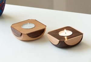 Jugnu Chakori Soporte de luz de té de madera Portavelas para centros de mesa de boda para decoración del hogar Juego de 2 decoración de granja - Product Image 2