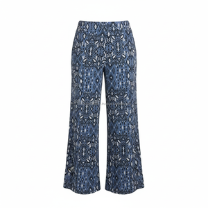 Pantalones de Verano para Mujer, Estilo Vintage, Estampado Floral, Spandex/Poliéster, Cintura Alta, Ligeros, Holgados, con Cordón Ajustable, Largos - Product Image 2