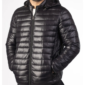 Chaqueta Acolchada Negra Brillante de Alta Calidad, Cuello Alto, Cálida, Gruesa, a la Moda, Chaqueta Acolchada de Invierno de Alta Calidad para Hombre - Product Image 2
