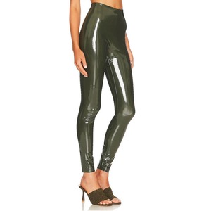 Último diseño de las mujeres de moda casual pantalones de cuero al por mayor de invierno de diseño personalizado pantalón de cuero - Product Image 5