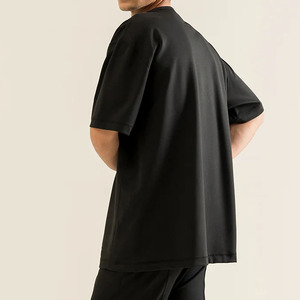 Boxy Hombres Custom Heavy 100% Camiseta de algodón Oversize Mock Neck Blank Heavyweight Boxy Camisetas - Product Image 5