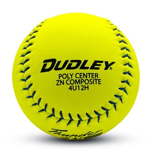 <span class=keywords><strong>Pelota</strong></span> de Softbol de Cuero Amarillo Óptico de 12 Pulgadas, <span class=keywords><strong>Pelota</strong></span> de Softbol Profesional Personalizada con Costura Plana y Núcleo de Poliéster - Product Image 3
