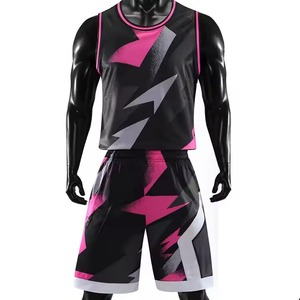 Ensembles de maillots de basket-ball personnalisés en gros, respirants, imprimés par sublimation, 100% polyester, sans manches, unisexe, grande taille, vêtements d'équipe, bas prix - Product Image 3