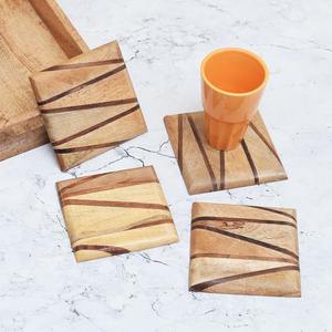 Sous-verres ronds en bois d'acacia, sous-verres en noyer, sous-verres en bois de hêtre pour tasses à café, tapis et coussinets 2026, vente en gros directe usine - Product Image 4