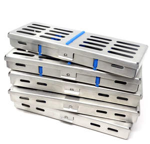 Cassette de instrumento estéril de esterilización Dental para autoclave desmontable de 4 piezas, caja de bandeja de acero inoxidable - Product Image 5