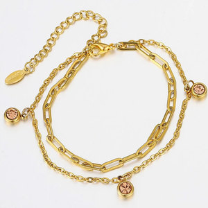 Colgantes y dijes de moda de acero inoxidable 316L chapados en oro PVD de 14K y 18K personalizados DIY para la fabricación de joyas con dijes de diamantes de imitación para pulseras - Product Image 4