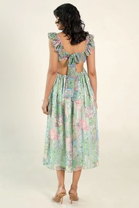 Robe de mariée longue en coton tissé à la main indienne, robe de lune de miel personnalisée, imprimé floral, taille naturelle, vêtement d'été, cadeau - Product Image 2