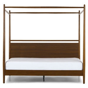 Cadre de lit en bois minimaliste moderne Mobilier en bois de suar durable en teck et acajou pour chambre d'hôtel et villa Couleur 210102 naturelle - Product Image 1