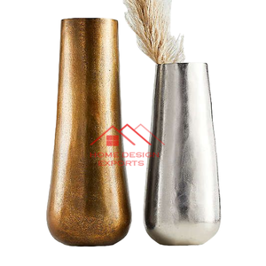 Vase pour la maison Article décoratif pour emballage personnalisé Vase à fleurs en métal Design martelé Fleur en métal fini doré - Product Image 5