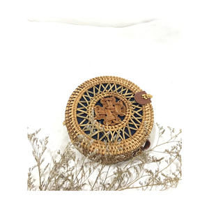 Sac en rotin fait main de nouveau style sac de plage circulaire en gros avec belle doublure à l'intérieur du sac en rotin du Vietnam - Product Image 3