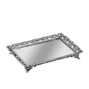 Modern Luxury Copper Finishing Iron Metal Eco-Friendly Durable Serving <b>Tray</b> Custom Size Circular Shape Tea Coffee Fruit <b>Dinner</b> - Product Image 3