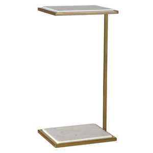 Mesa Auxiliar Superior de cristal contemporánea con base de metal - Product Image 4