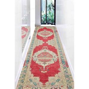 Alfombra impresa en 3D, alfombra roja turca estilo anatólico para comedor, alfombra de chenilla - Product Image 1