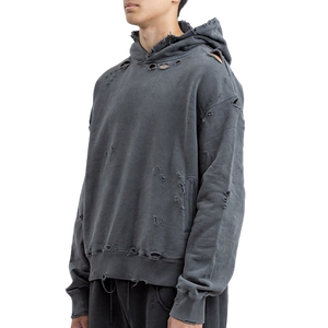 Sweats à capuche légers d'hiver décontractés en coton mélangé pour hommes Séchage rapide Basics Respirant Distressed Design Impression numérique - Product Image 2