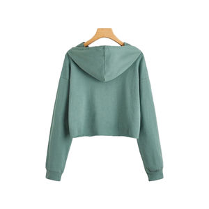 Women's casual <b>crop</b> <b>top</b> <b>hoodie</b> wholesale 100% cotton custom logo soft breathable bulk production for international brands - Product Image 6