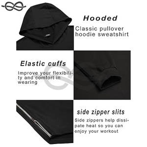 Sudaderas de entrenamiento para hombre, sudaderas con capucha de gimnasio atlético de manga larga con ajuste muscular, ropa deportiva cómoda, conceptos básicos para correr - Product Image 4