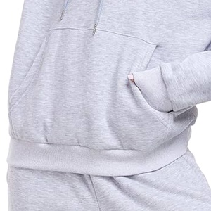 Venta caliente 100% algodón Color liso chándal para mujer de alta calidad ropa de calle nueva llegada personalizado Casual chándal para mujer - Product Image 5