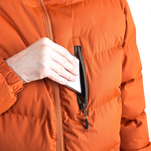 Veste d'hiver matelassée élégante pour homme à capuche coupe-vent avec tissu imperméable personnalisable OEM ODM en gros - Product Image 4