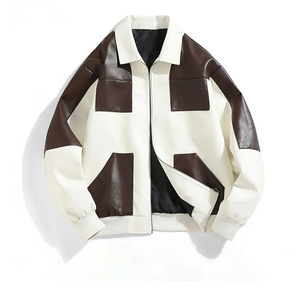 2024 veste en cuir personnalisable noire personnalisée coupe-vent et chaude grande taille vestes pour hommes veste en cuir hommes - Product Image 6