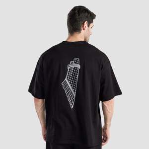 เสื้อยืด Courageous Performance สีดำ ผ้าเจอร์ซีย์น้ำหนักเบา พิมพ์ลายกราฟิกแบบ Heavyweight Screen Printed ด้วยเทคนิคการพิมพ์ซิลค์สกรีน สำหรับออกกำลังกาย - Product Image 2