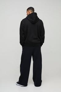 Sweat à capuche gothique basics avec fermeture éclair surdimensionnée noire haute performance pour hommes sweats à capuche en coton mélangé avec logo de conception personnalisée pour hommes - Product Image 3