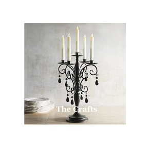 Candelabros de hierro de color negro tamaño y forma personalizados candelabros para uso de iluminación y decoración de bodas - Product Image 6