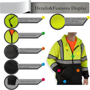 เสื้อโค้ทเซฟตี้สะท้อนแสงปลอดภัยพร้อมโลโก้สีและวัสดุออกแบบได้ตามต้องการ - Product Image 3