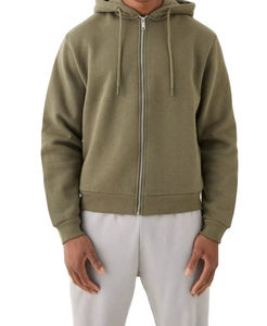 Sweat-shirts à capuche pour hommes en coton 100% à fermeture éclair, vente chaude personnalisée, manches longues, surdimensionnés, épaules tombantes, avec couleur et tailles personnalisées - Product Image 1